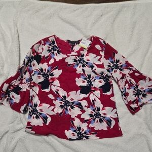 Simply Styled Burgundy Floral Blouse